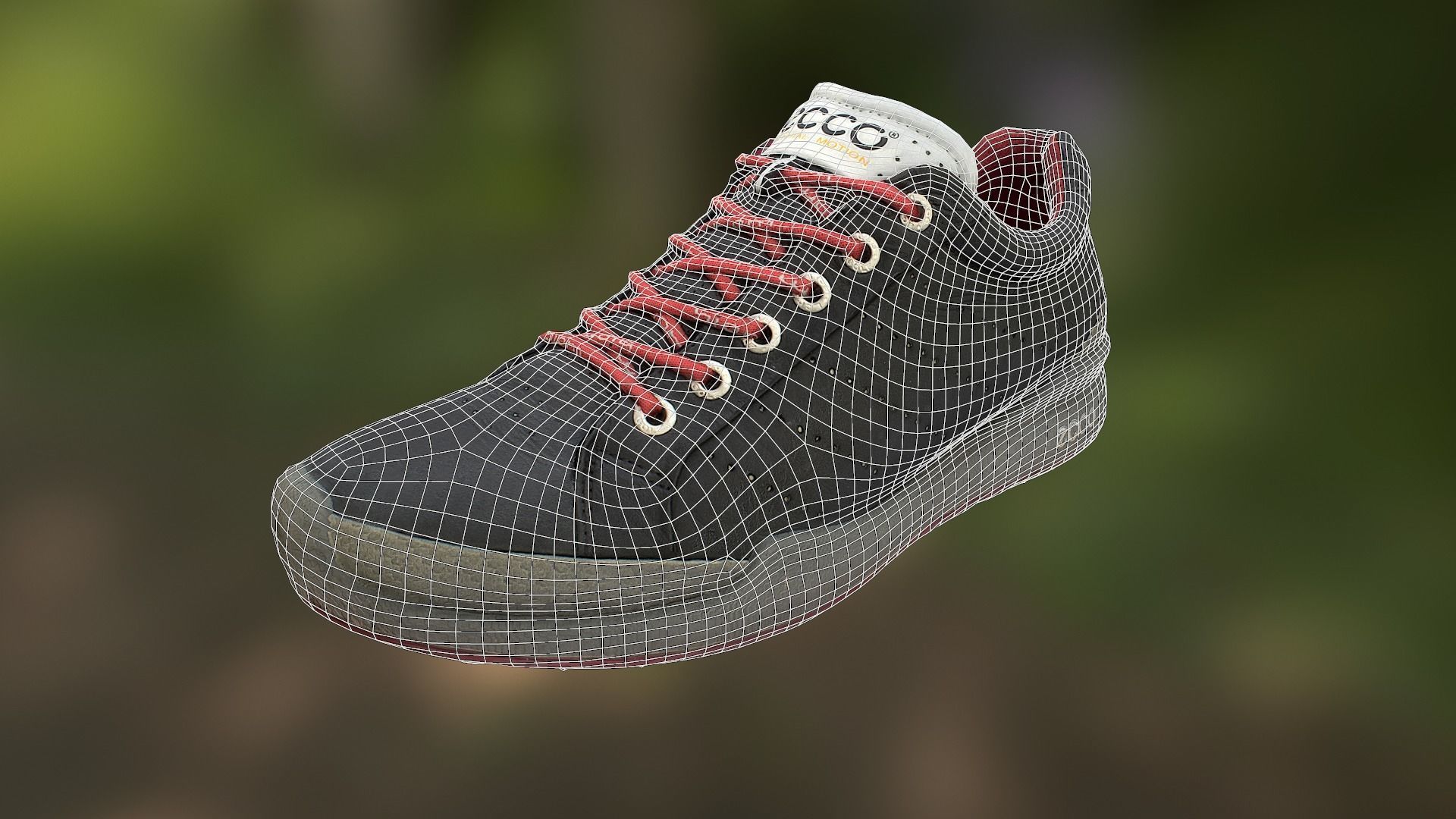 Shoe low poly 3D model pair of shoes with laces Low-poly 3D model_7