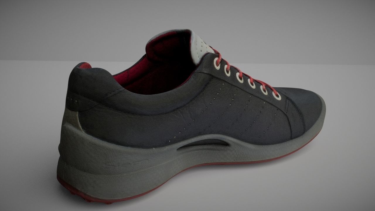 Shoe low poly 3D model pair of shoes with laces Low-poly 3D model_2