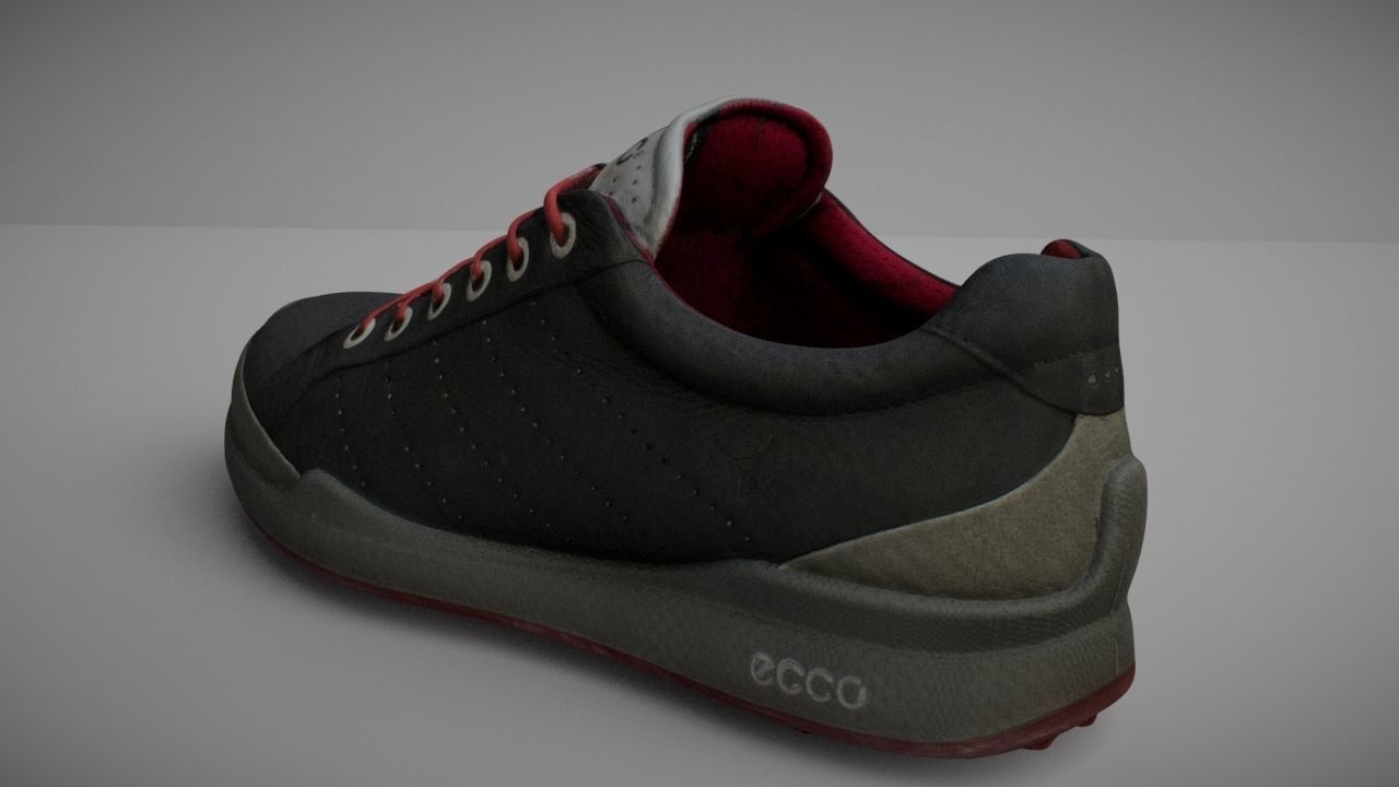 Shoe low poly 3D model pair of shoes with laces Low-poly 3D model_3