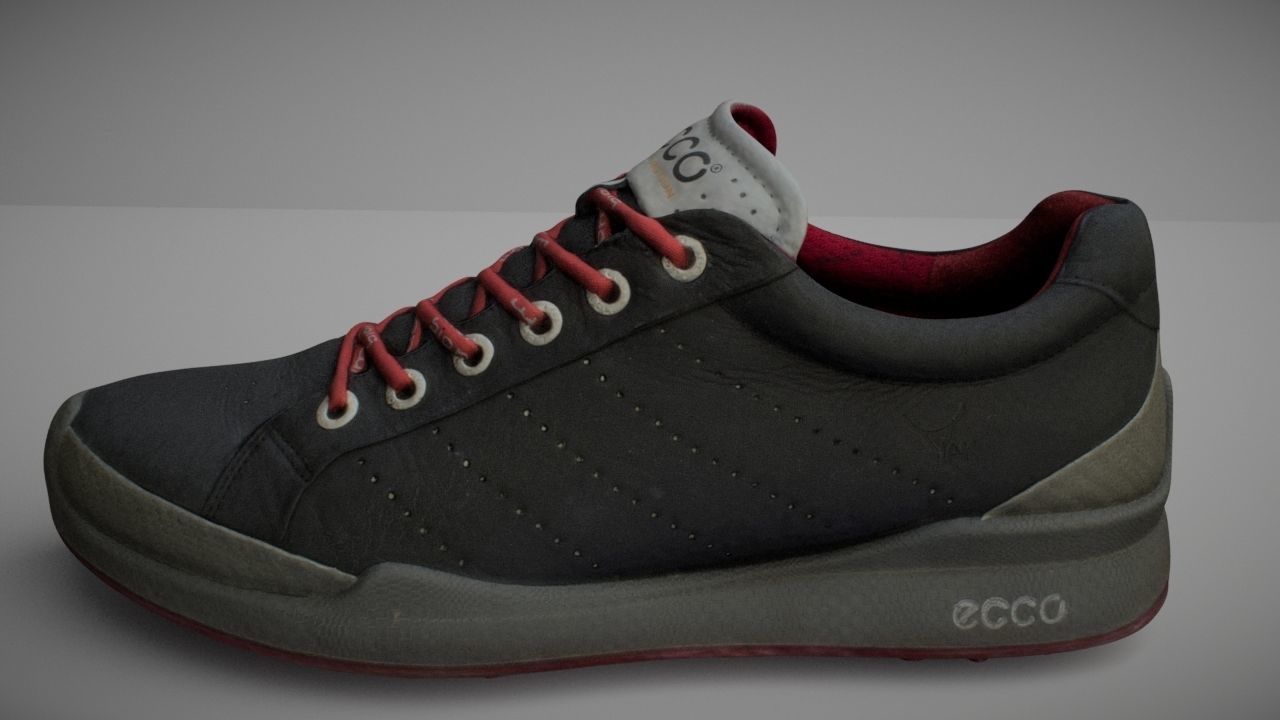 Shoe low poly 3D model pair of shoes with laces Low-poly 3D model_5