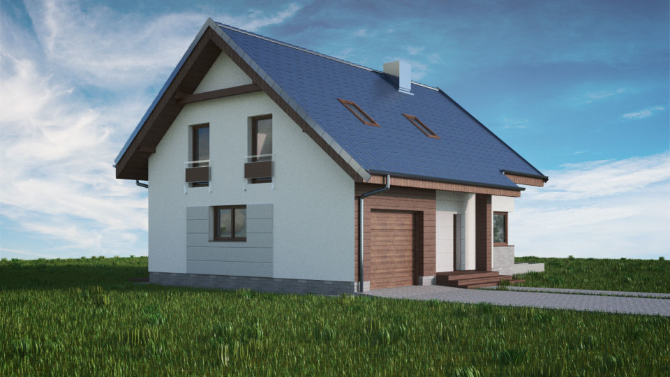 House 08C2 Low-poly 3D model_4