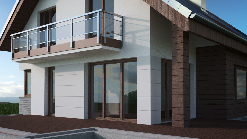 House 08C2 Low-poly 3D model_6