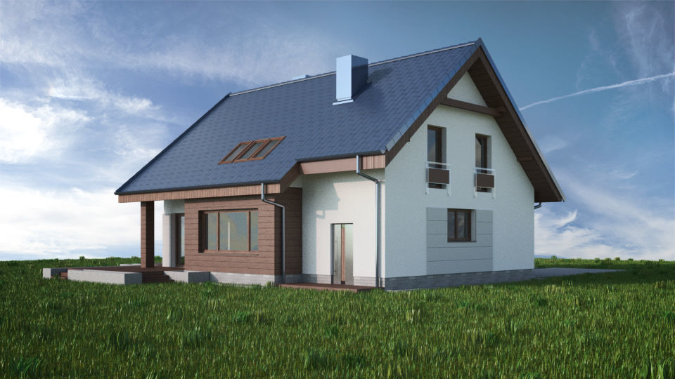 House 08C2 Low-poly 3D model_3