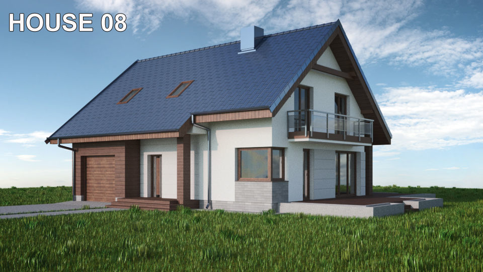 House 08C2 Low-poly 3D model_1