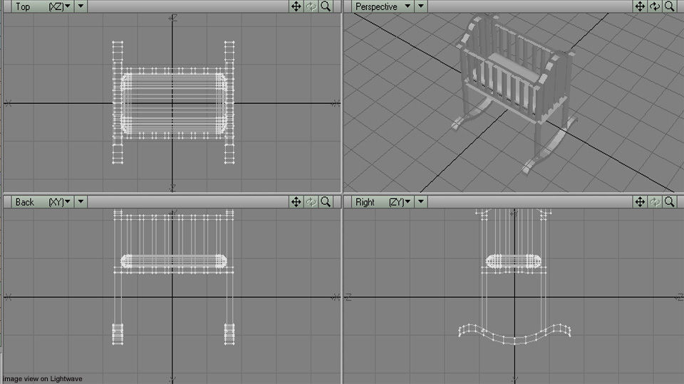 Rocking Baby Bed 3D model_5
