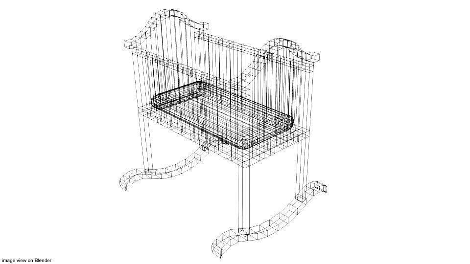 Rocking Baby Bed 3D model_3
