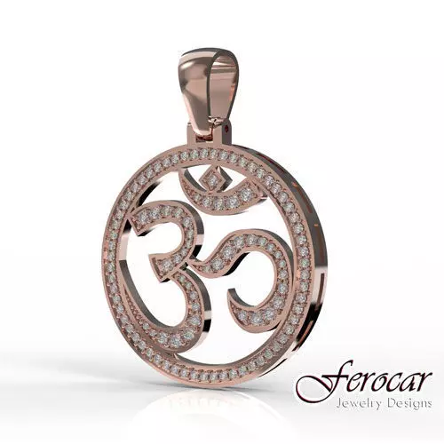 OM Pendant with stones 3D print model
