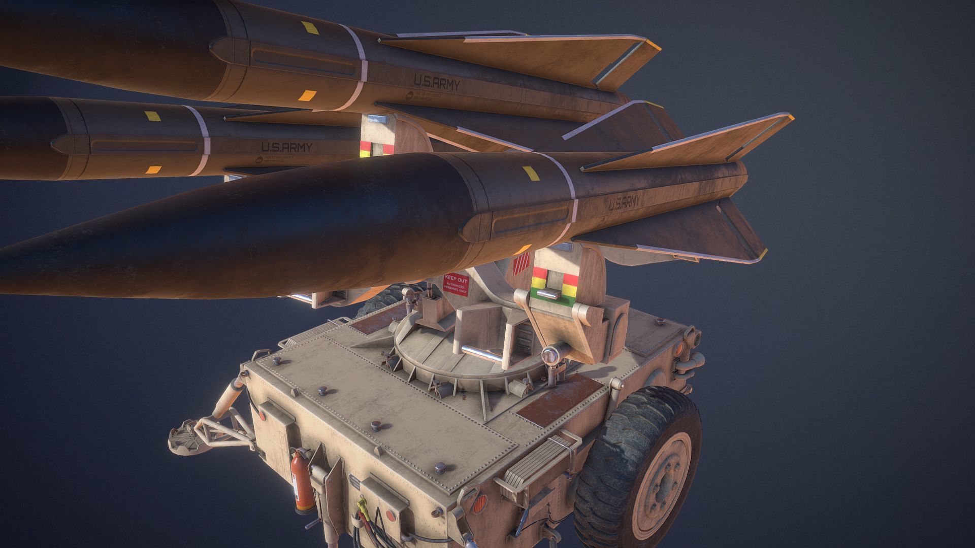 Mim-23 Hawk Air defense system - game-ready asset Free low-poly 3D model_11