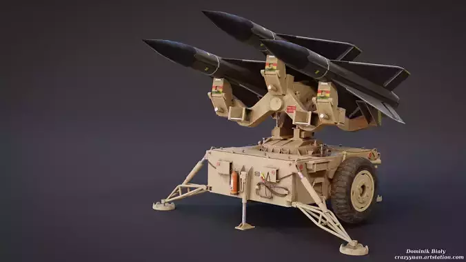 Mim-23 Hawk Air defense system - game-ready asset Free low-poly 3D model