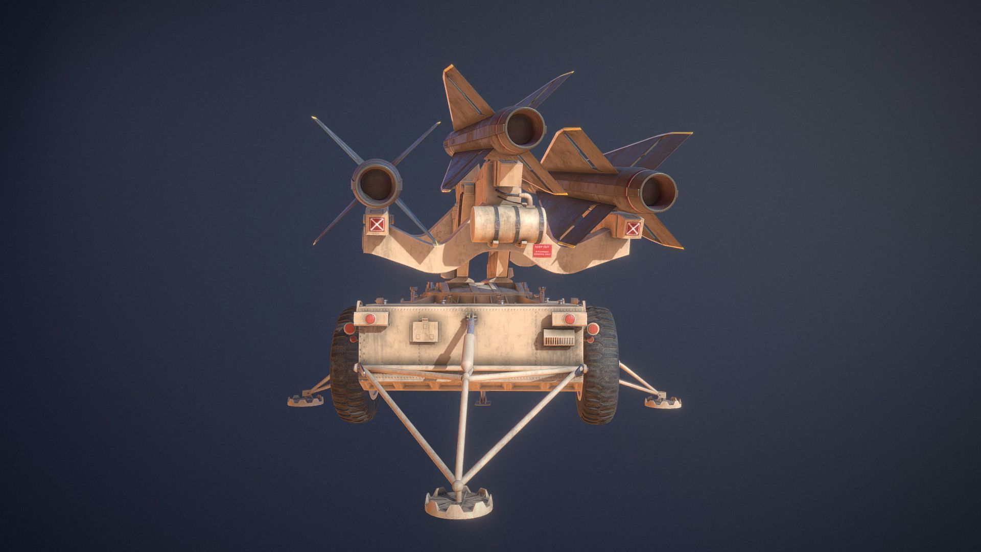 Mim-23 Hawk Air defense system - game-ready asset Free low-poly 3D model_7
