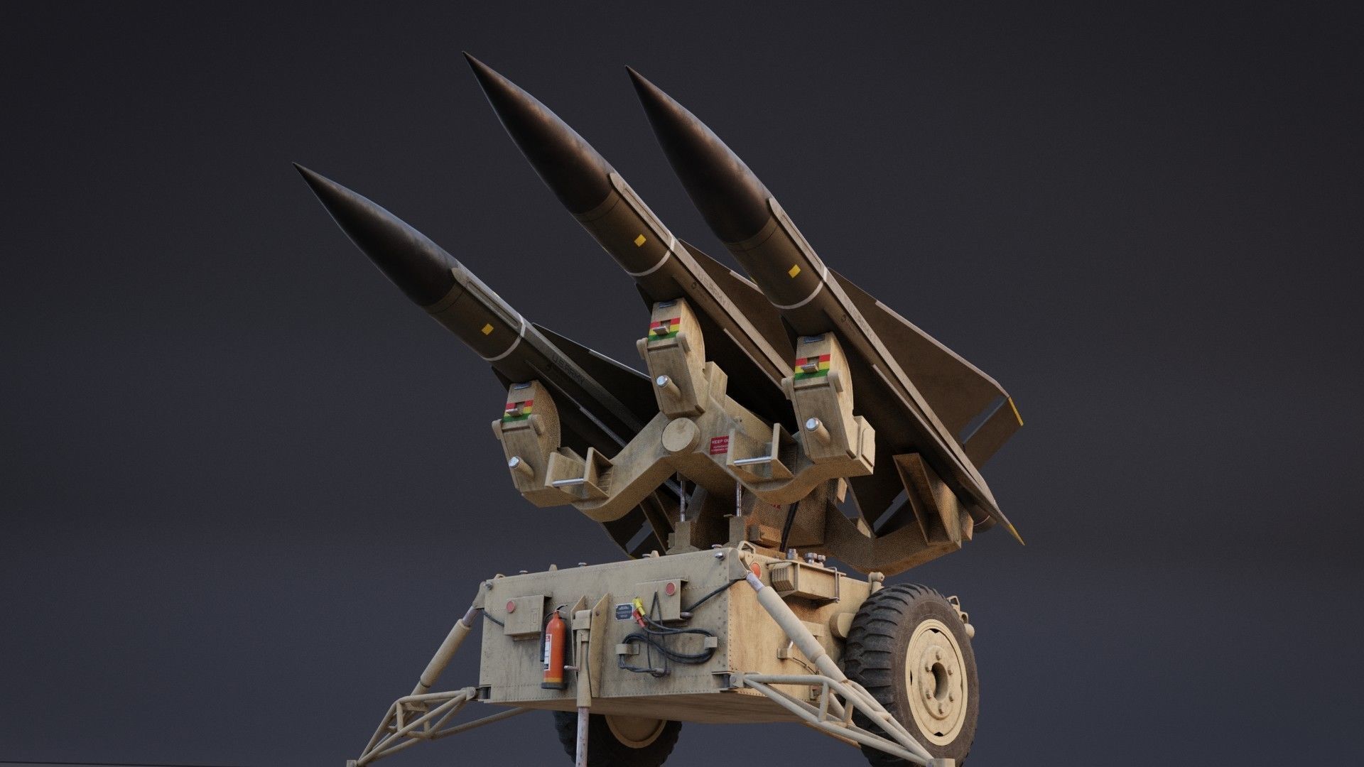 Mim-23 Hawk Air defense system - game-ready asset Free low-poly 3D model_3