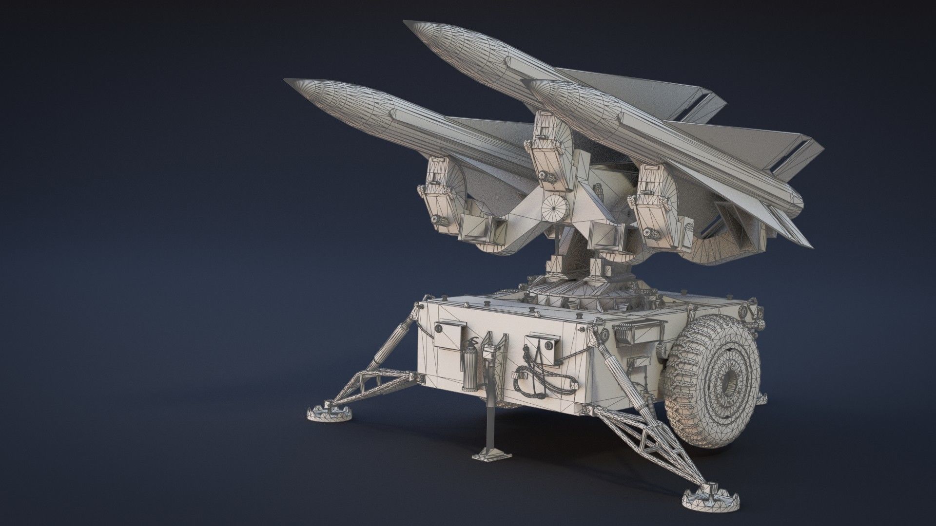 Mim-23 Hawk Air defense system - game-ready asset Free low-poly 3D model_16