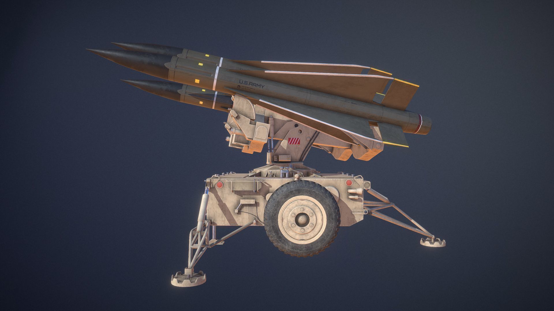 Mim-23 Hawk Air defense system - game-ready asset Free low-poly 3D model_5