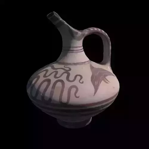 Minoan clay jug low-poly