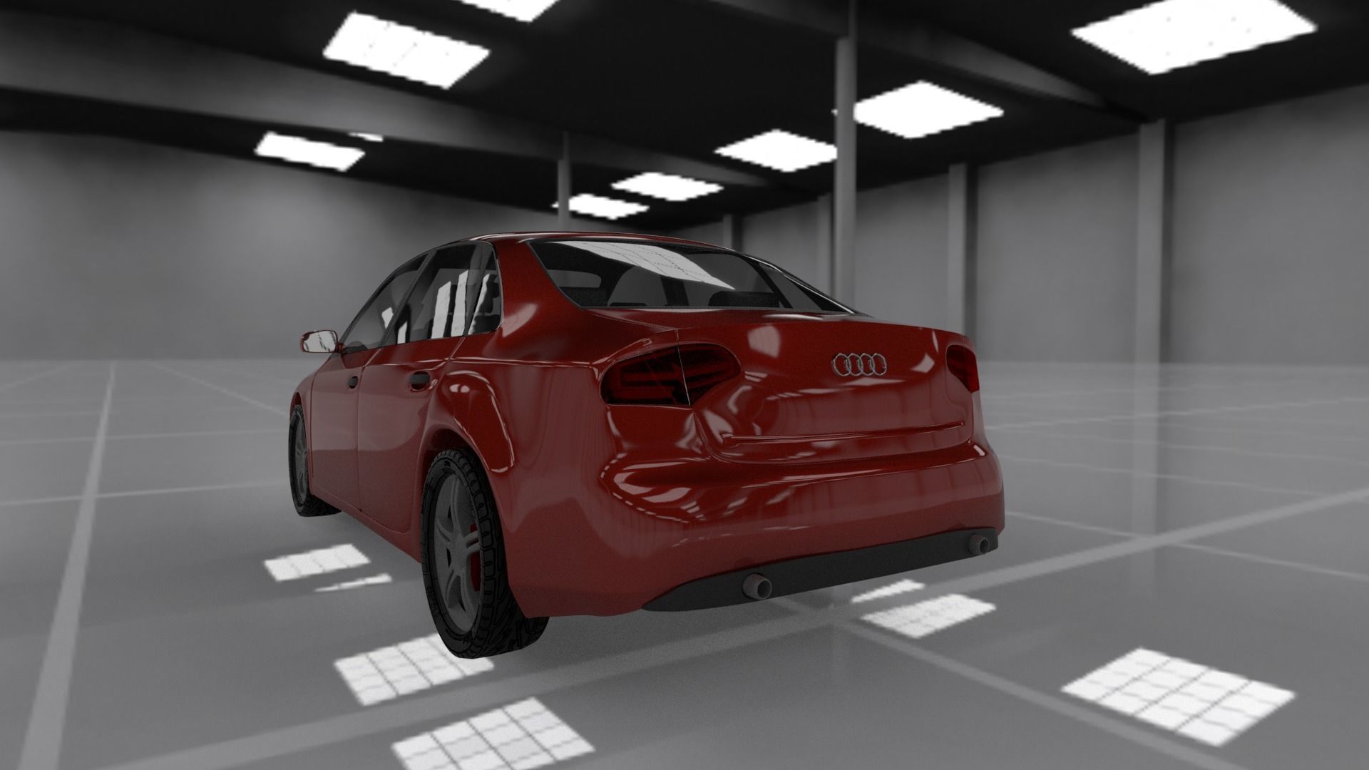 Audi A4 2008 Low-poly 3D model_2