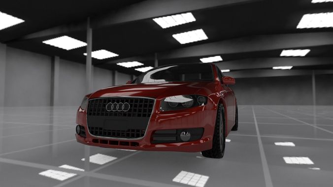 Audi A4 2008 Low-poly 3D model