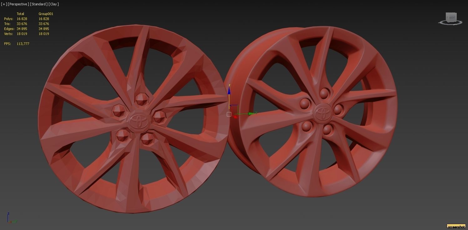 rim toyota corolla model 2014 Low-poly 3D model_2