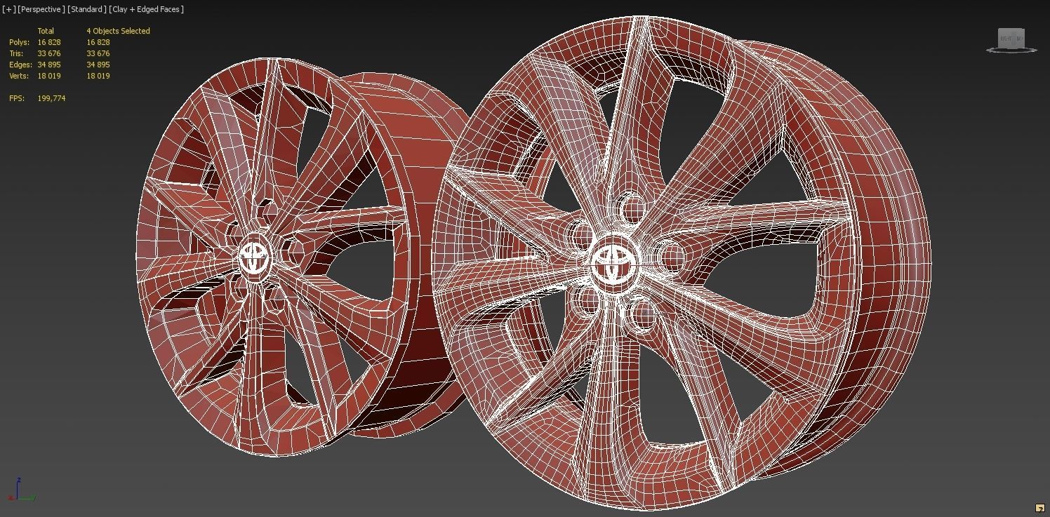 rim toyota corolla model 2014 Low-poly 3D model_3