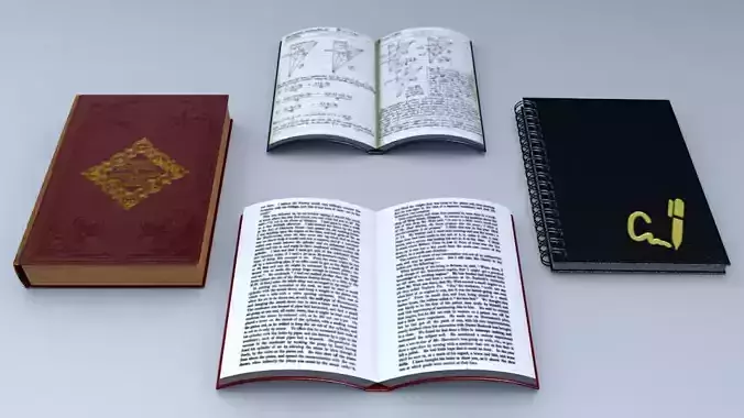 Office Books Low-poly 3D model