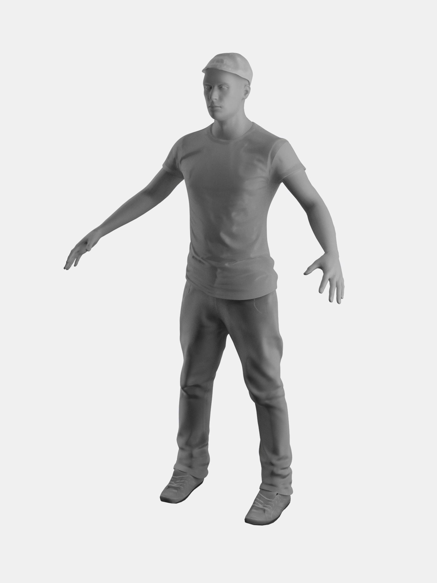 3D Casual Man Body Face Rigged Free Free low-poly 3D model_15