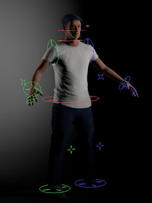 3D Casual Man Body Face Rigged Free Free low-poly 3D model_17