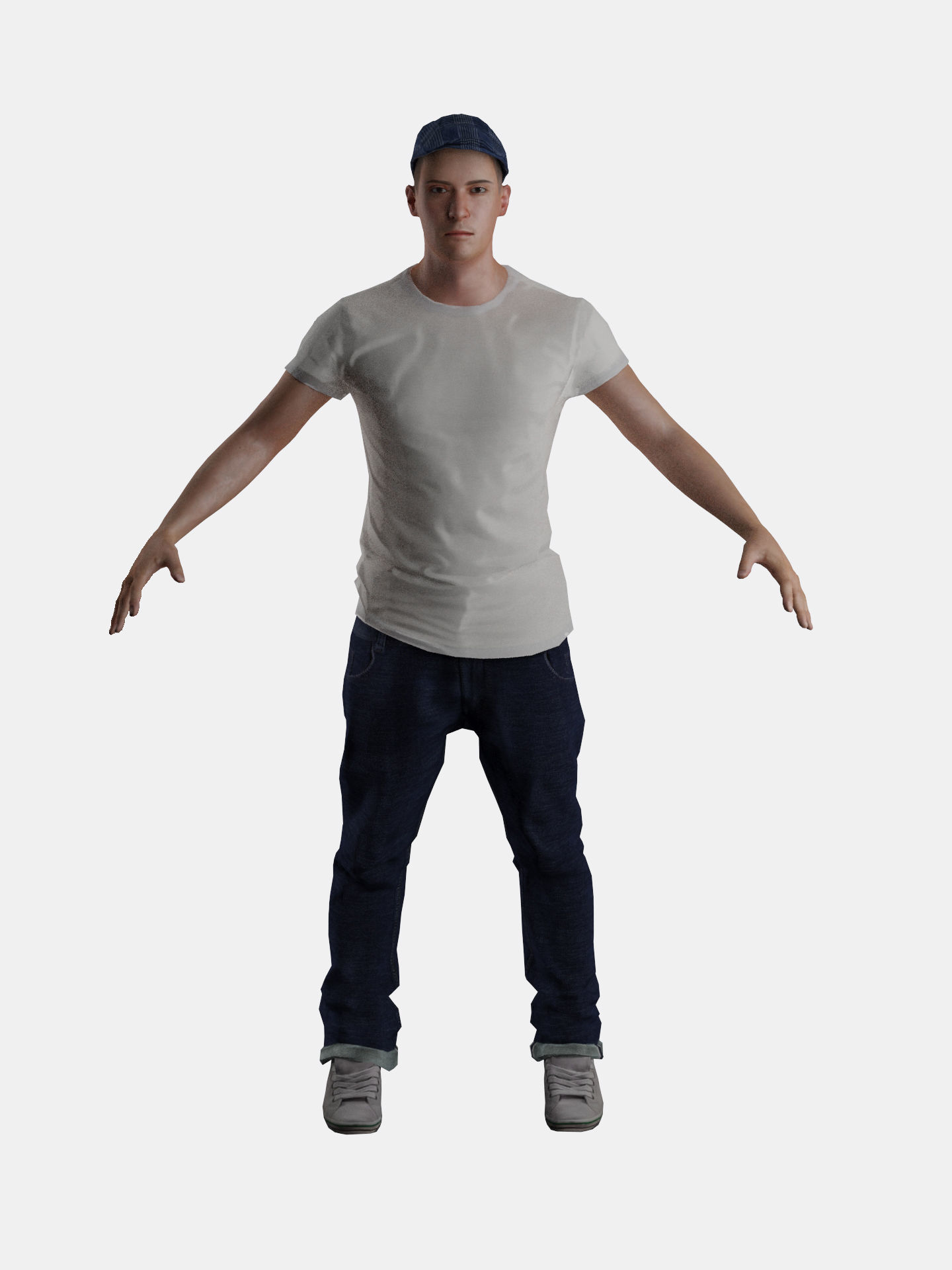 3D Casual Man Body Face Rigged Free Free low-poly 3D model_7