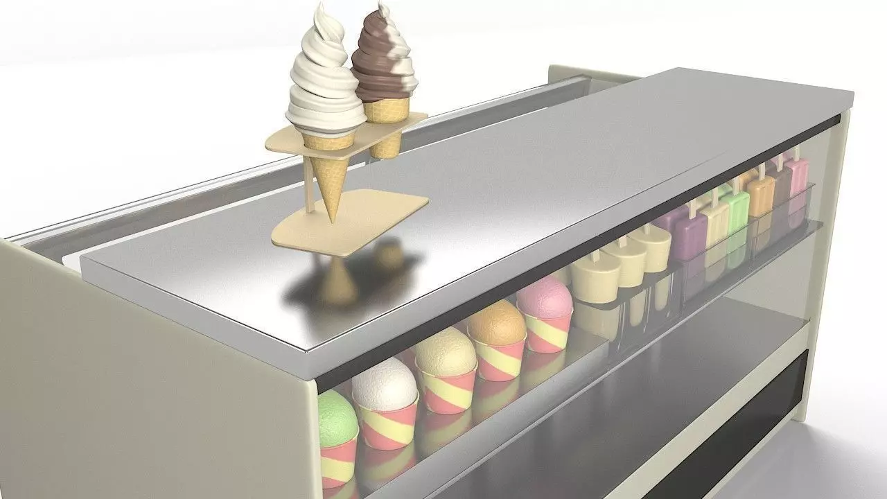Ice Cream Fridge 3D model_0
