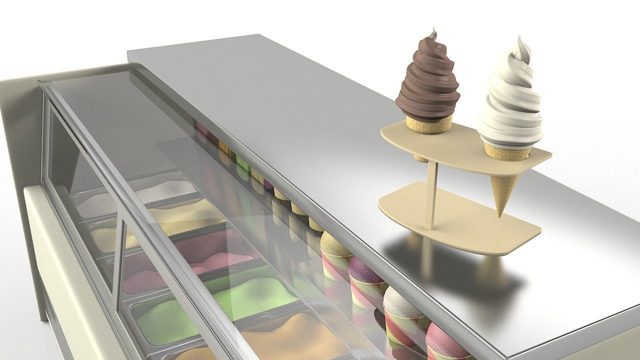Ice Cream Fridge 3D model_1