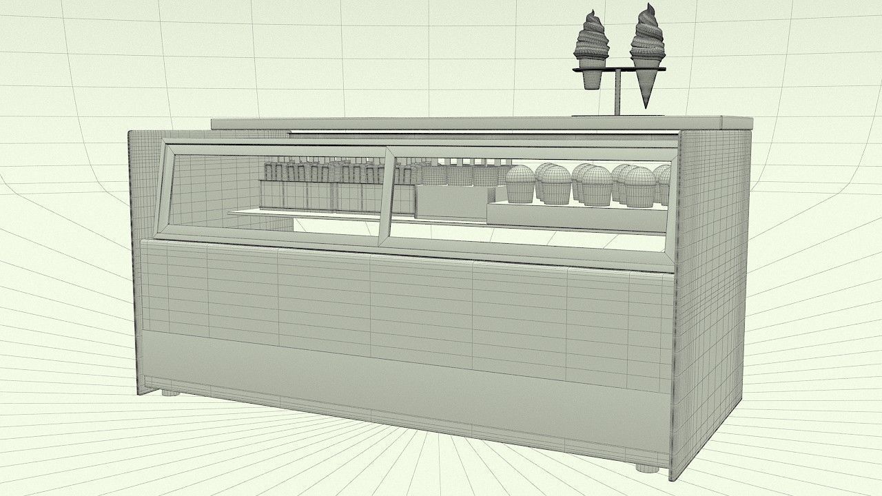 Ice Cream Fridge 3D model_12