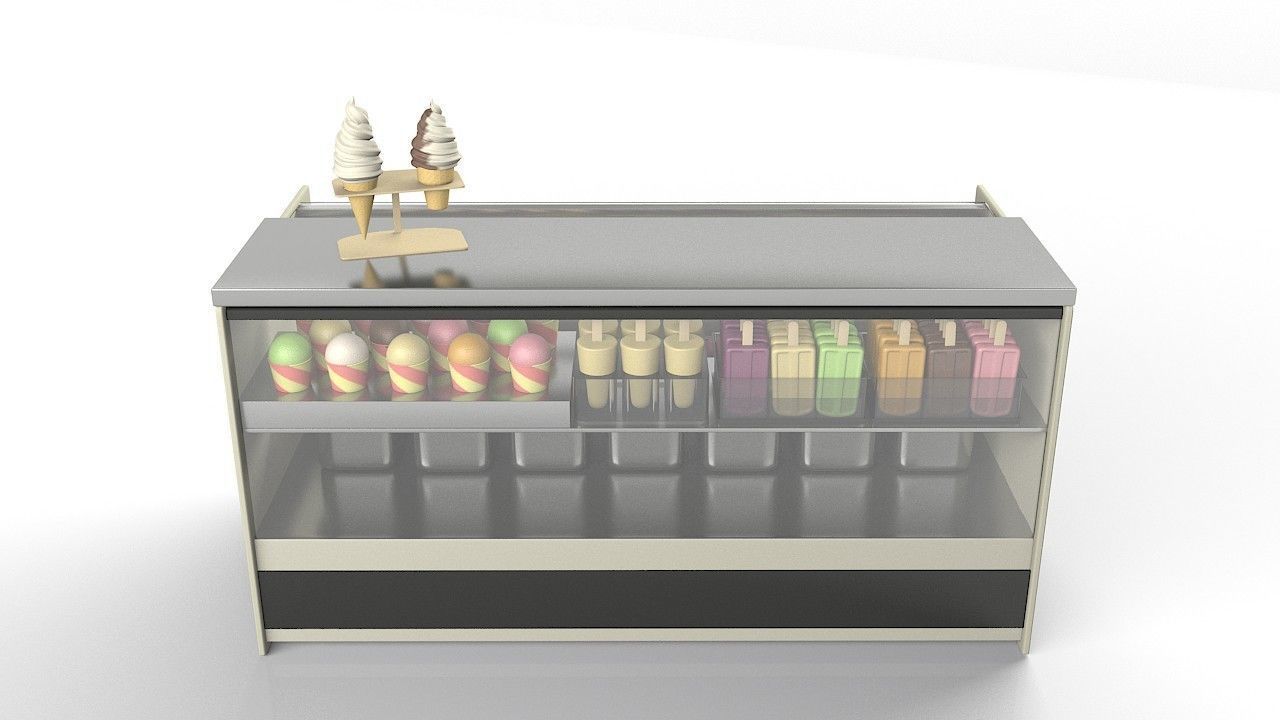 Ice Cream Fridge 3D model_3