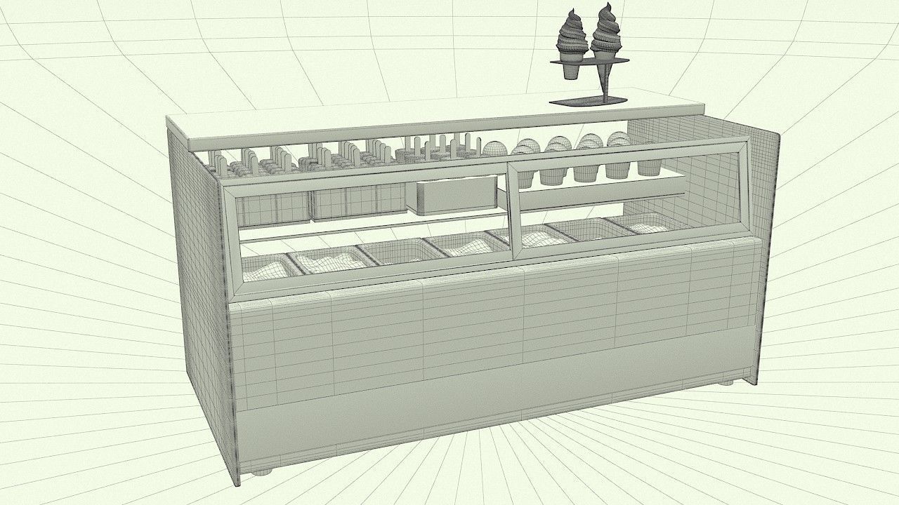 Ice Cream Fridge 3D model_16