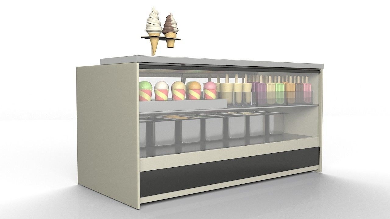 Ice Cream Fridge 3D model_4
