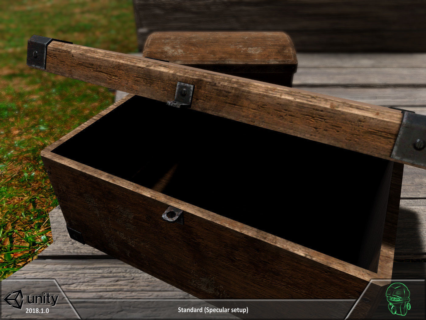 Box chest sack storage pack Low-poly 3D model_12