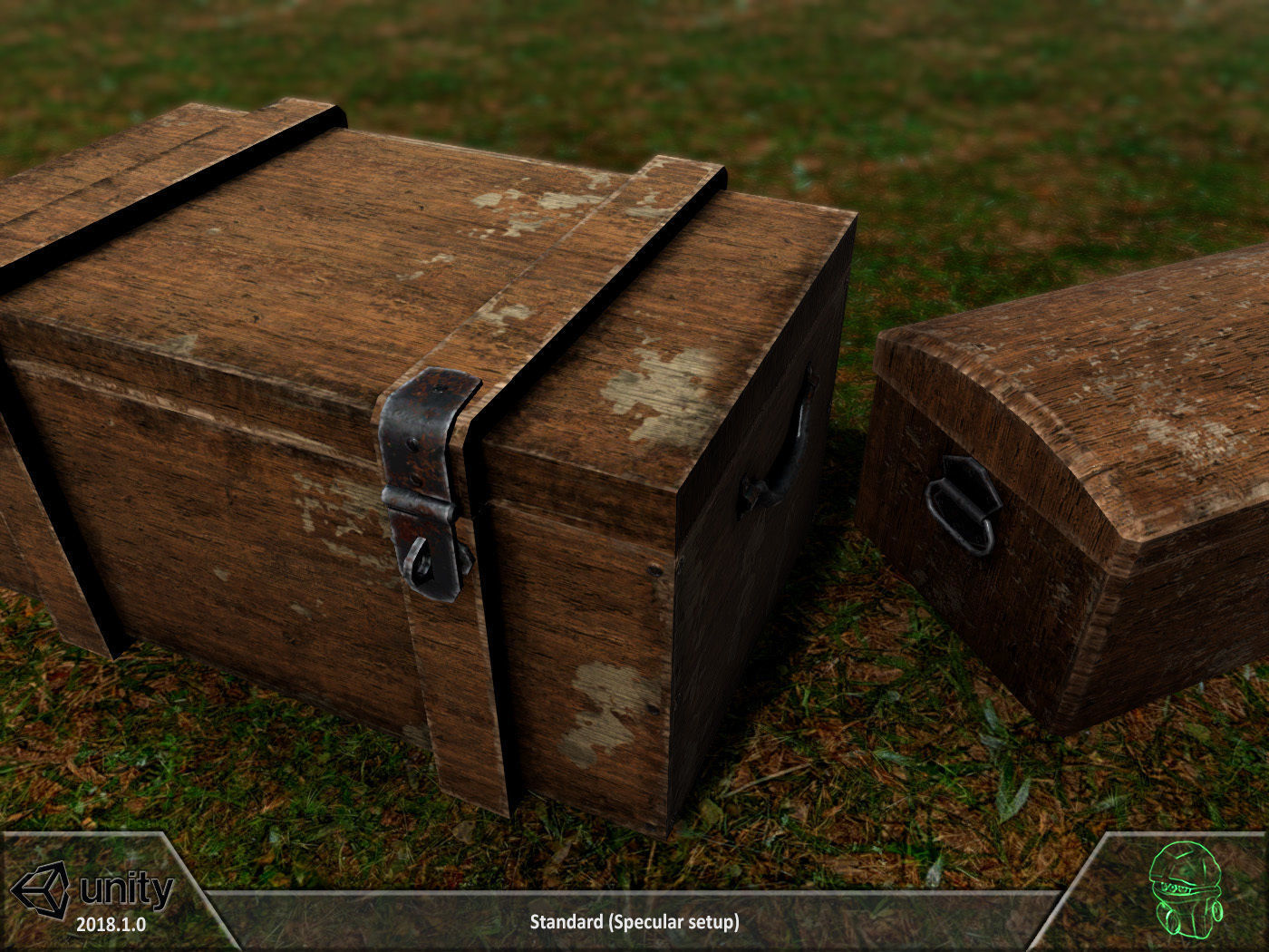 Box chest sack storage pack Low-poly 3D model_8