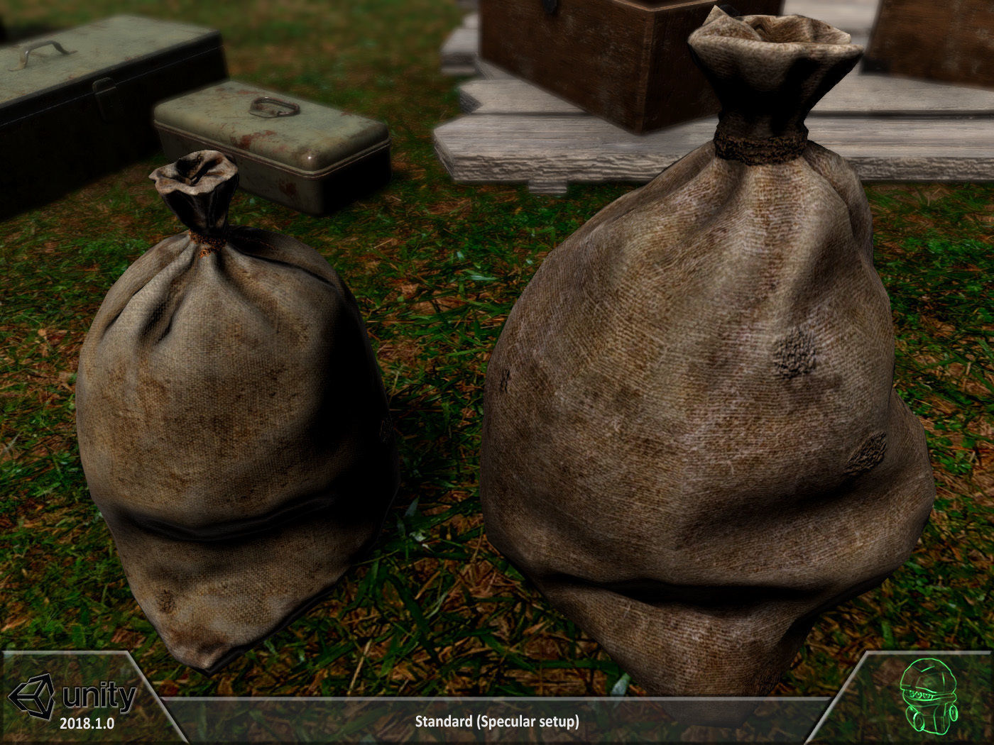 Box chest sack storage pack Low-poly 3D model_14