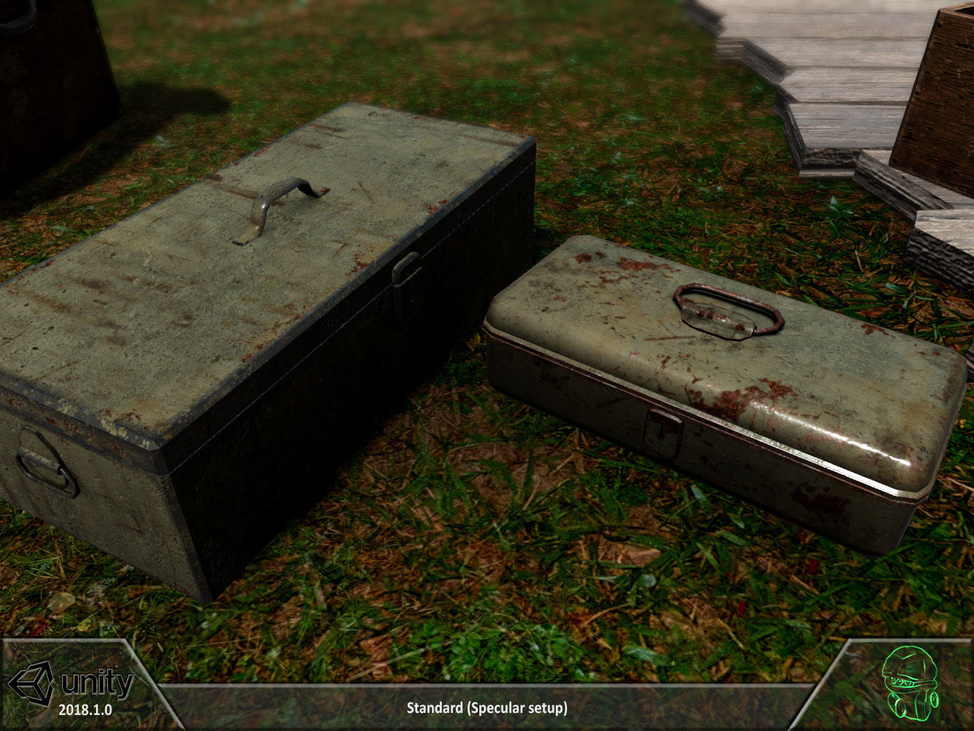 Box chest sack storage pack Low-poly 3D model_10