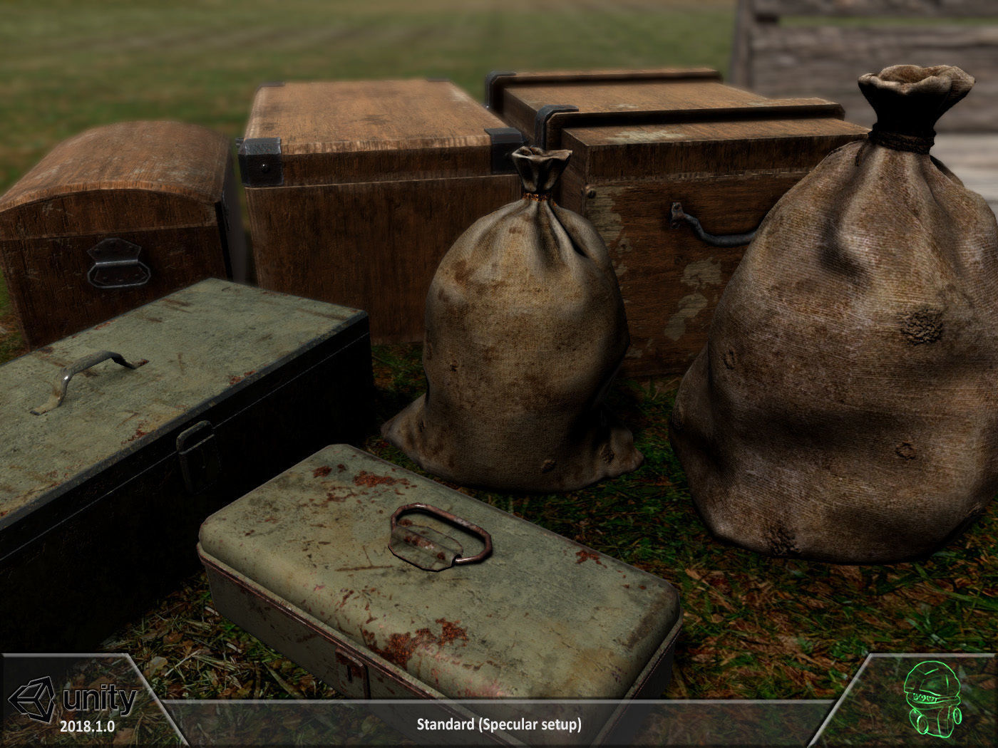 Box chest sack storage pack Low-poly 3D model_1