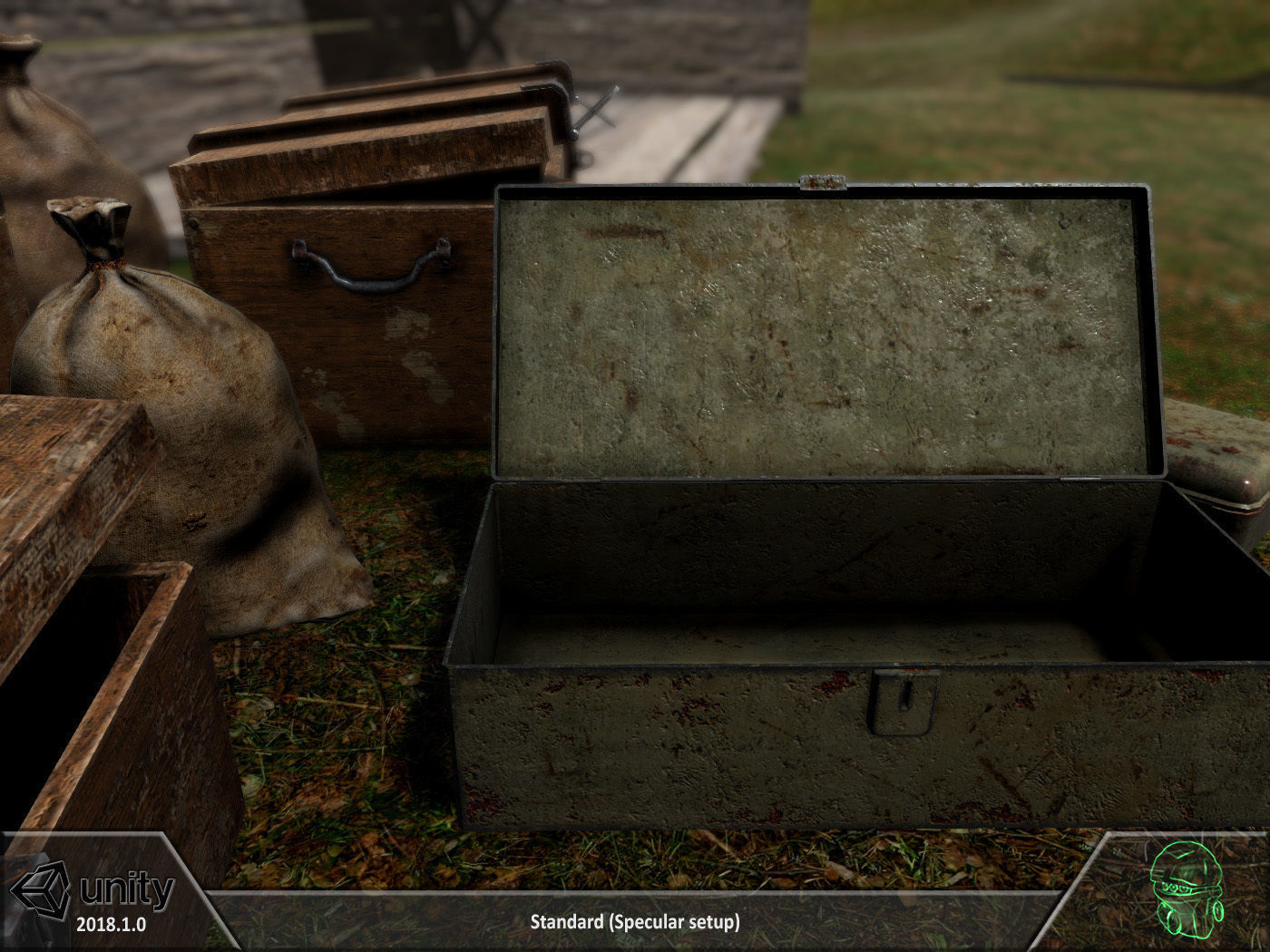 Box chest sack storage pack Low-poly 3D model_4