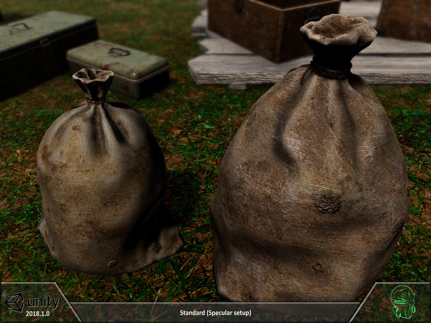 Box chest sack storage pack Low-poly 3D model_9