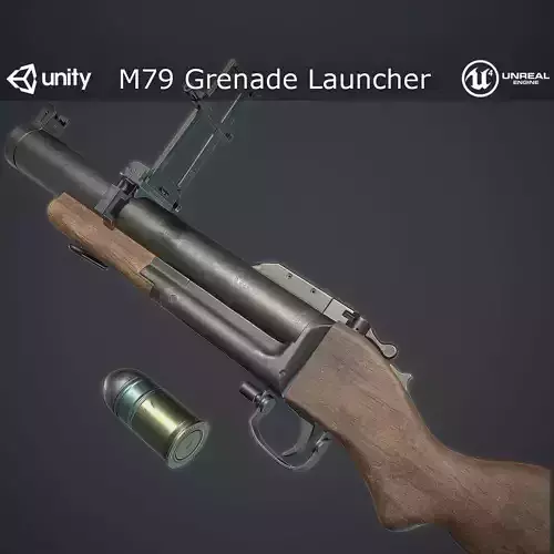 M79 Grenade Launcher Low-poly 3D model