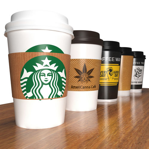 Takeout coffee cups 3D model