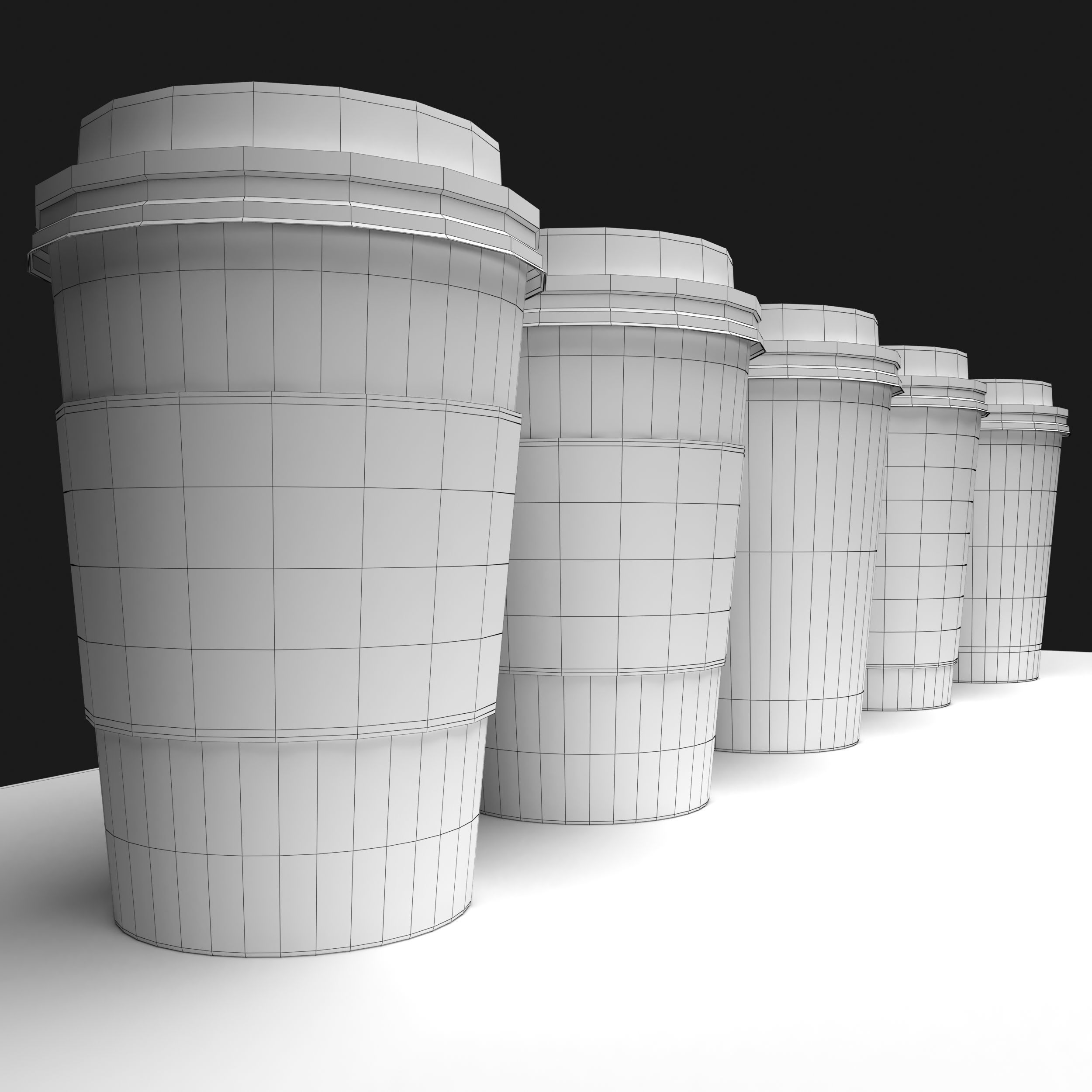 Takeout coffee cups 3D model_3