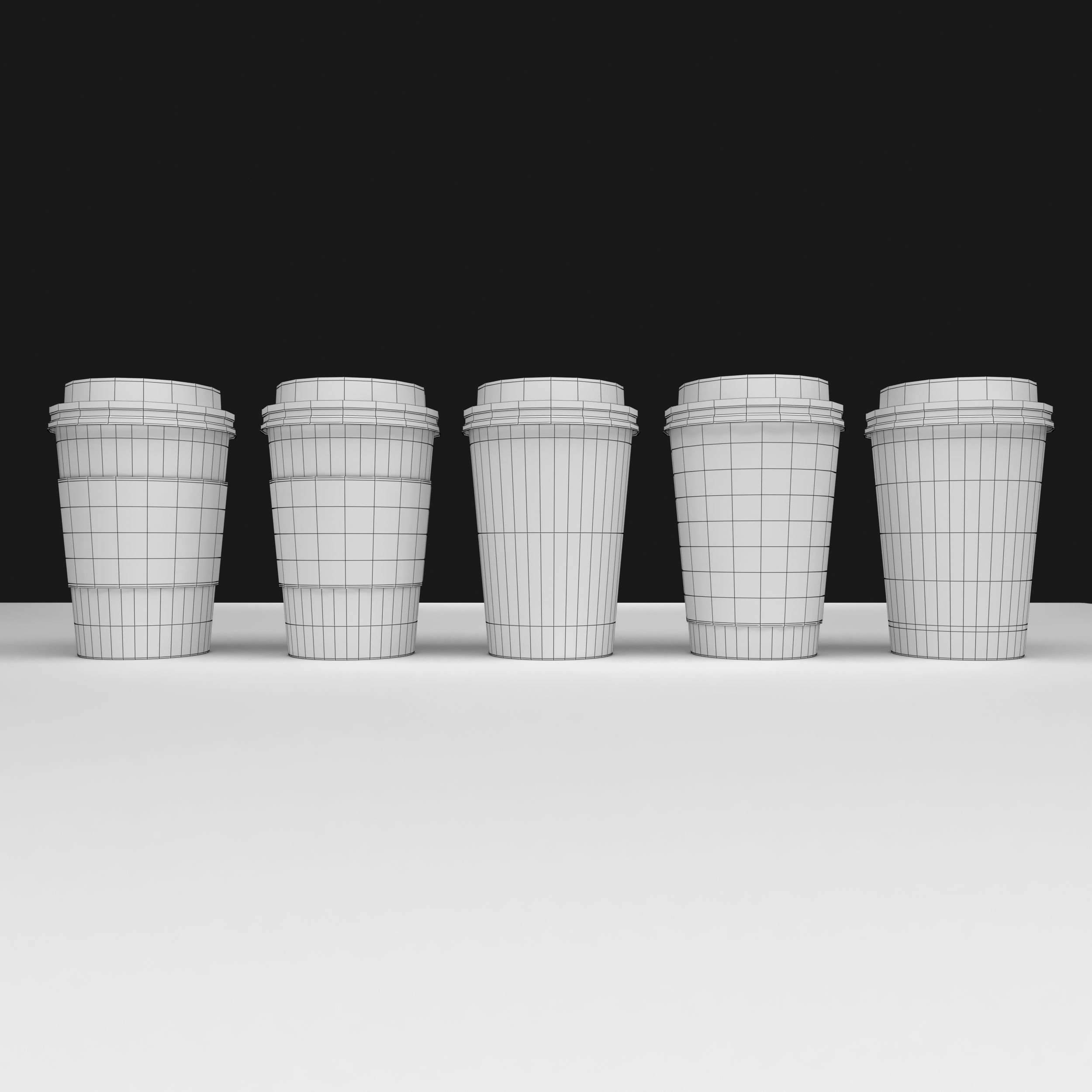 Takeout coffee cups 3D model_4