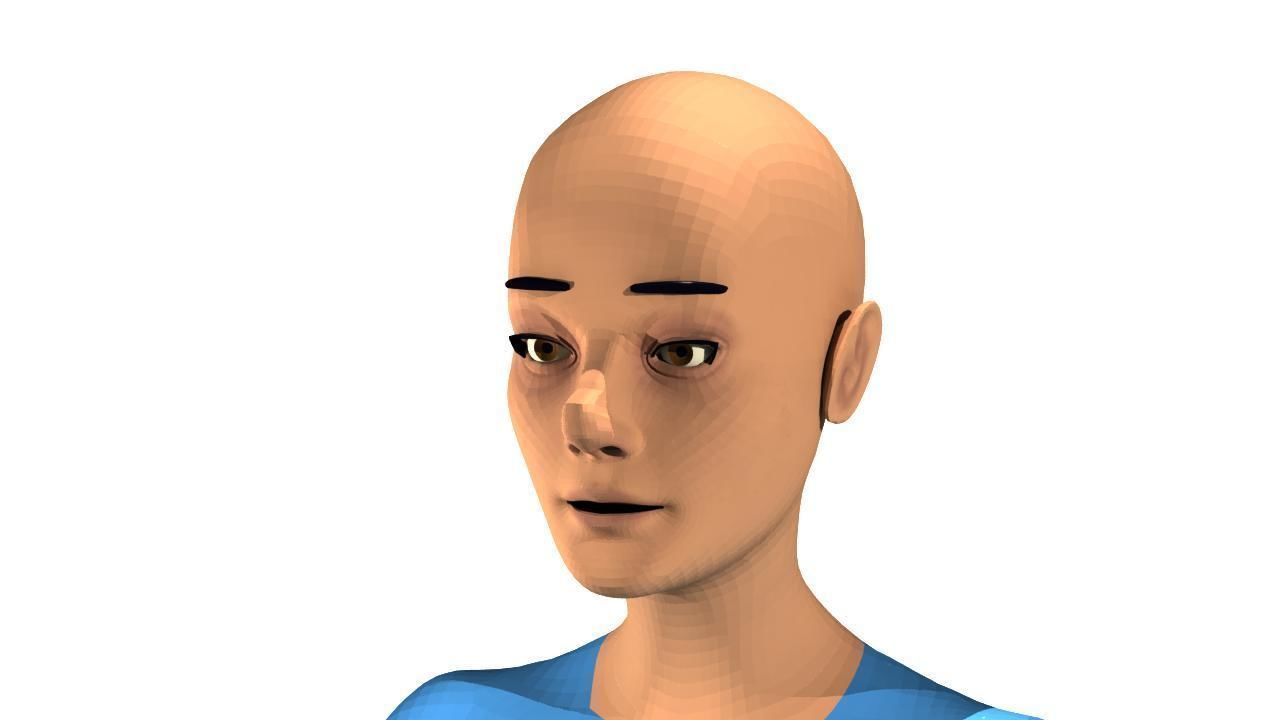 Eve01 GameReady FacialRig Low-poly 3D model_7