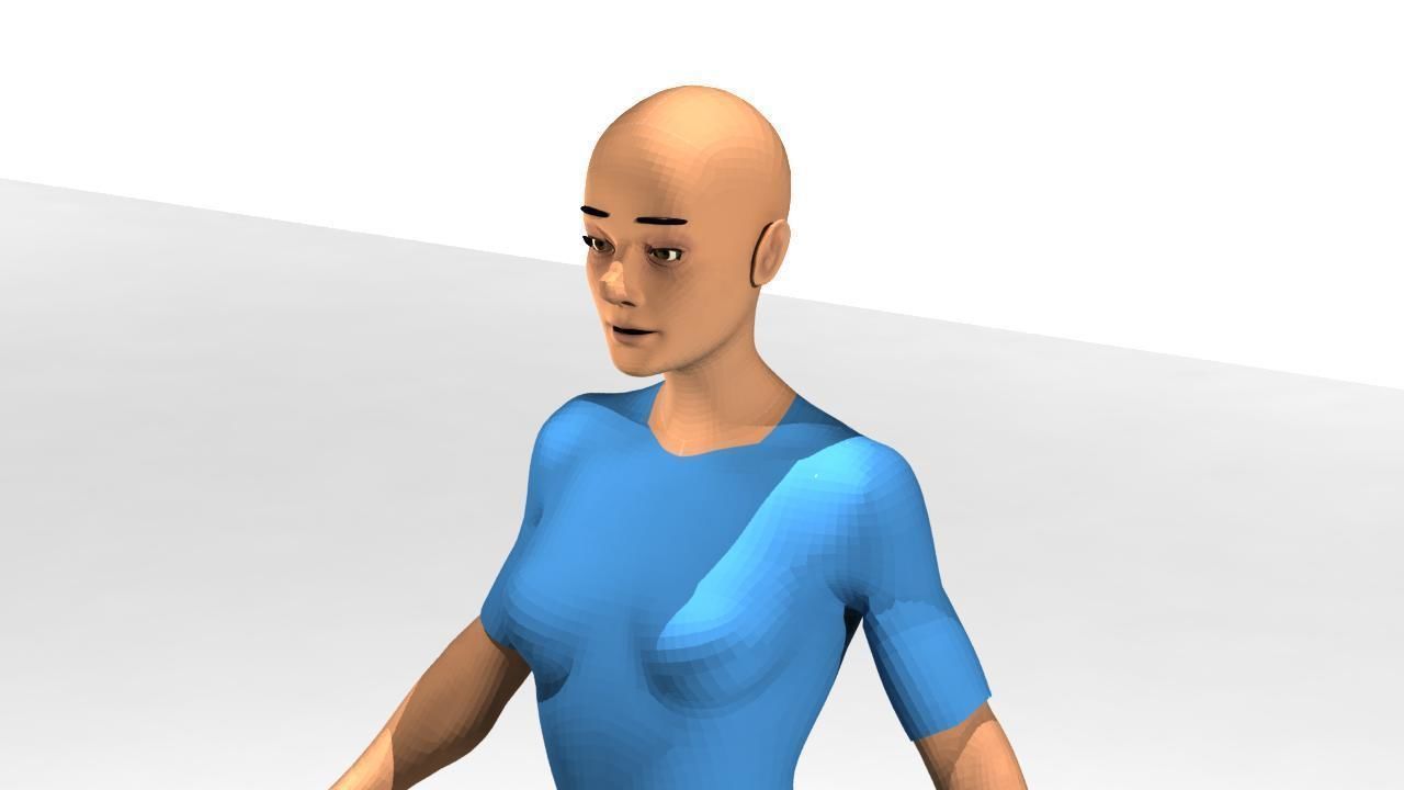 Eve01 GameReady FacialRig Low-poly 3D model_9