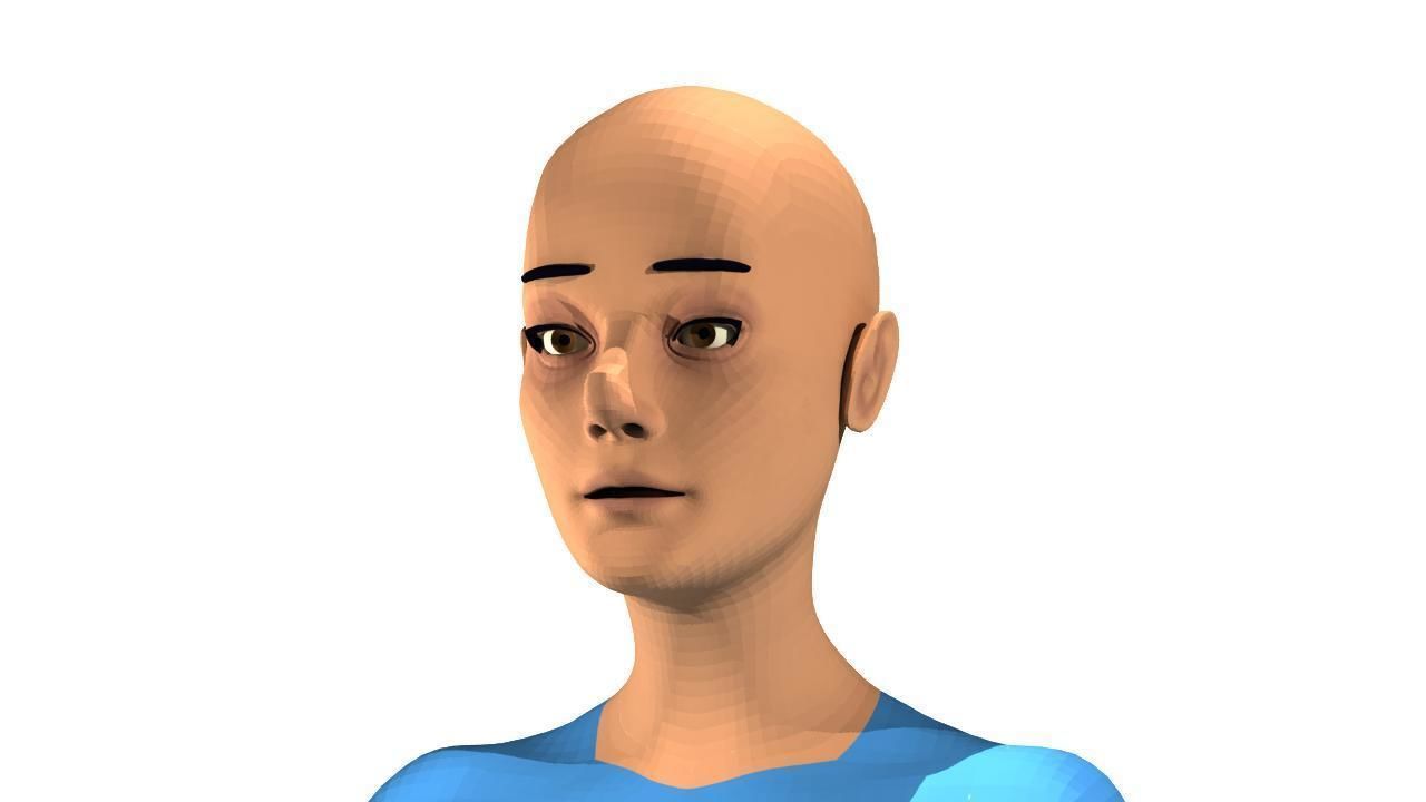 Eve01 GameReady FacialRig Low-poly 3D model_5