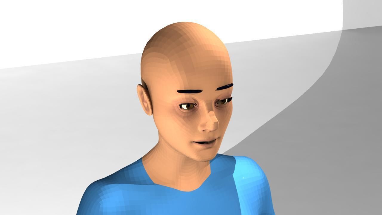 Eve01 GameReady FacialRig Low-poly 3D model_6