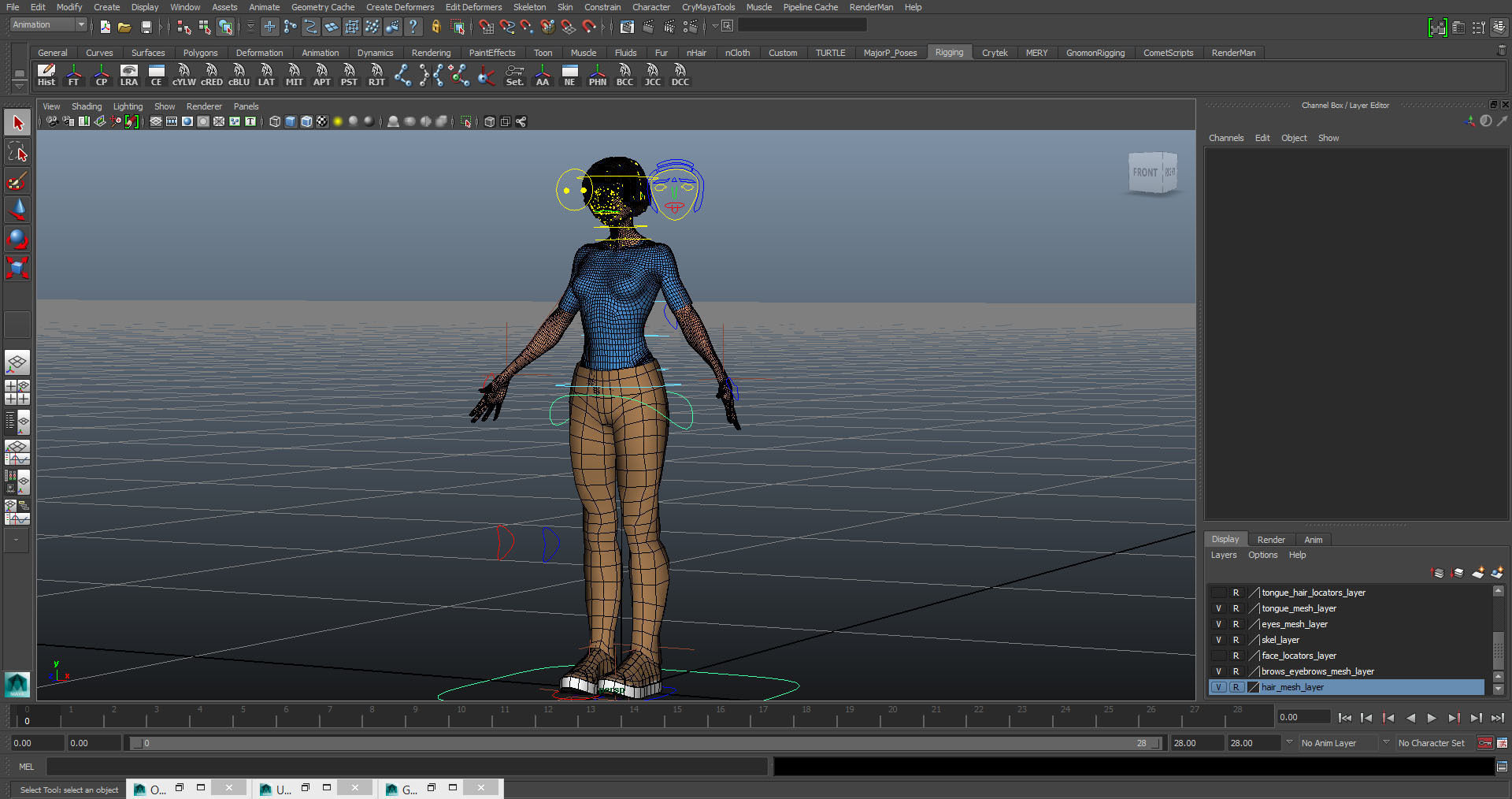 Eve01 GameReady FacialRig Low-poly 3D model_17