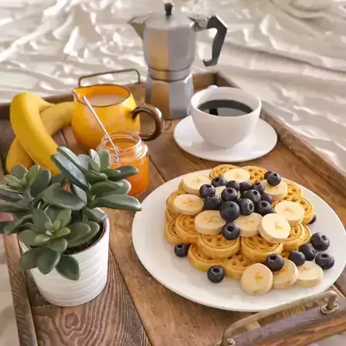 Breakfast in bed 3D model