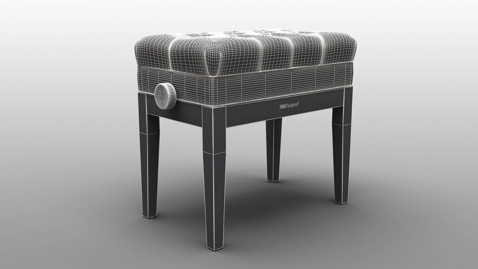 Piano  bench 3D model_4